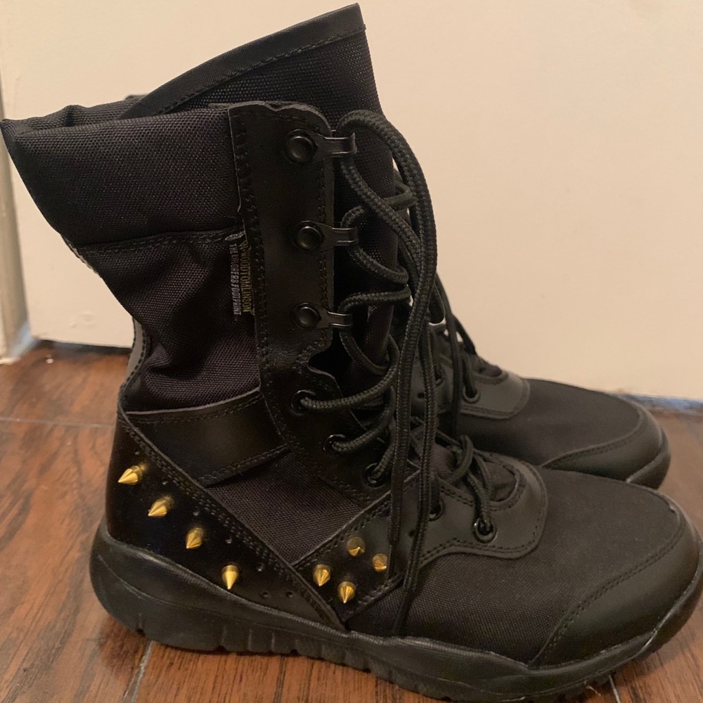 Studded combat boots